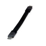 ROLINE USB4 Gen3x2 Kabel, C-C, ST/ST, 8K UHD-2, 40Gbit/s, 100W, extra-flach, schwarz,