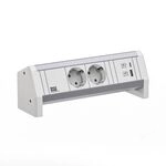 BACHMANN DESK 2xCEE7/3 1xUSB A/C 22W GST18 RAL9010