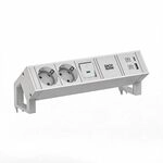BACHMANN DESK2 white 2xCEE7/3 1xUSB A/C 22W 0,2m GST18