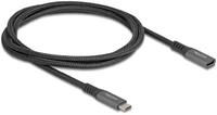 Delock USB 10 Gbps Verl&auml;ngerungskabel Type-C Stecker zu Buchse PD 3.0 100 W 1 m grau