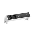 BACHMANN DESK2 2xSchutzkontakt USB C, USB Charger 60W 0,2m GST18 weiss