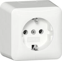 GIRA SCHUKO-Steckd. + Montagepl. AP Reinwei&szlig;