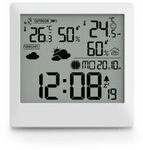 Hama Wetterstation "Palawan", mit Au&szlig;ensensor, Funk, Wecker, Thermo/Hygro, Wei&szlig;