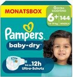 Pampers Baby Dry Gr. 6+ Extra Large 14-19kg Windeln, MonatsBox, 144 St&uuml;ck