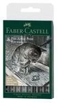 FABER-CASTELL Pitt Artist Pen Tuschestift - 8er Etui - Black & Grey - 8 Farben -