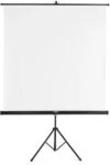 Hama Leinwand mit Stativ, 155 x 155 cm, 2in1, mobiles Set, Teleskoprohr, Wei&szlig;