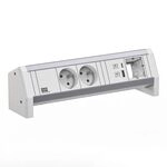 BACHMANN DESK 2xUTE 1xUSB A/C 22W 1xCM GST18 RAL9010