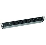 BACHMANN 19" 1HE 8xCEE7/3 RAL7035 1xSPD-Plus 2,0m CEE7/7