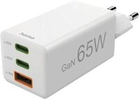 Hama 125142 Mini-Lader, GaN, 2 USB-C+1 A, 65W