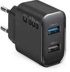 SBS Netzlader, 2x USB-A, 10W schwarz