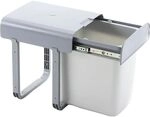 EKOTECH Einbau-Abfallsammler Aladin 40 1 x 16 Liter Kunststoff Lichtgrau