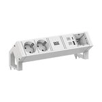 BACHMANN DESK2 white 2xCEE7/3 1xCM 1xUSB A/C 22W 0,2m GST18