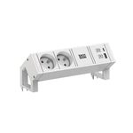 BACHMANN DESK2 white 2xUTE 1xUSB A/C 22W 0,2m GST18