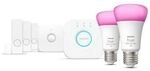 Philips Hue Starter Set "Secure" 2x Lampen, E27, 3x Kontaktsensoren und