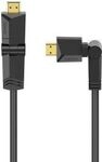 Hama High Speed HDMI&trade;-Kabel, St.- St., Rotation, vergoldet, Ethernet, 1,5 m