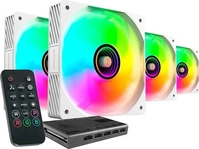 MARS GAMING MFSI4KITW, Mars Gaming LOT DE 4 VENTILATEURS BOITIER MF-SI RGB - 12cm