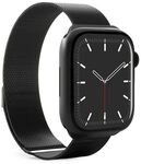 PURO MILANESE Band f&uuml;r Apple Watch 42/44/45/49mm, schwarz