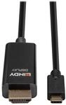 Lindy Adapterkabel - USB-C m&auml;nnlich zu HDMI m&auml;nnlich - 5 m - abgeschirmt - Schwarz