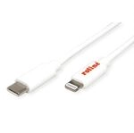 ROLINE USB Sync- & Ladekabel, Typ C / 8pin Connector, wei&szlig;, 1 m
