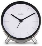 Hama Funkwecker "Flores", analog, ohne Ticken, Schwarz