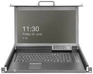 DIGITUS Modulare HD LCD KVM Konsole mit 17" TFT, 8-Port VGA KVM Anschluss, Touchpad,