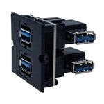 BACHMANN Rahmen 2xUSB 3.0, 90&deg; Abgang seitlich