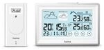 Hama Wetterstation "Bahamas", mit Au&szlig;ensensor, Funk, Wecker, Raumklima, Wei&szlig;