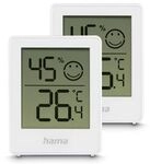 Hama Thermometer und Hygrometer "Baros", digital, f&uuml;r innen, 2-er Set, Wei&szlig;