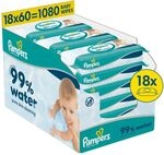 Pampers Feuchte T&uuml;cher 99% Water 18x Feuchtt&uuml;cher 1080 St&uuml;ck