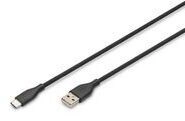DIGITUS USB-C Silicone charging cable USB-A - 2m USB 2.0 60W black - Kabel -