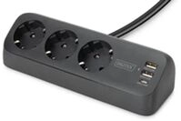 DIGITUS 3-Wege-Schreibtisch-Steckdose 3x Steckdose 2x USB-A 1xUSB-C 3680W 12W 30W -