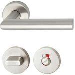 Marchesi FH-Dr&uuml;ckergarnitur GEHRUNG - auf Rosette WC, 38 - 45, Edelstahl matt