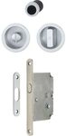 HOPPE Schiebet&uuml;rmuschel Set 4920 - WC mit Schloss, rund, verchromt satiniert