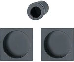 HOPPE Schiebet&uuml;rmuschel Set 4921 - BL, eckige Rosette, Aluminium schwarz matt
