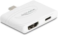 Delock Videoadapter - USB-C m&auml;nnlich zu HDMI, USB-C weiblich - wei&szlig; -
