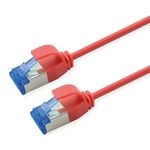 ROLINE Patchkabel Cat.6A (Class EA) S/FTP (PiMF), LSOH, PoE, rot, 0,3 m