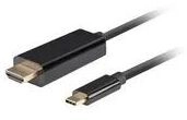 Lanberg CA-CMHD-10CU-0010-BK - 1 m - USB Typ-C - HDMI - M&auml;nnlich - M&auml;nnlich -