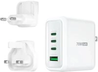 j5create JUP4370EF-N - Netzteil - 70 Watt - PD 2.0, PD 3.0, QC - 4