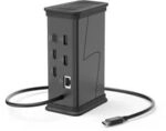 Hama USB-C-Hub "Connect2Office Black", 9 Ports, 2x HDMI&trade;, USB-A, USB-C, LAN