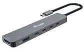 Equip Adapter USB-C->HDMI/4xUSB-C/USB-A 4K/60Hz Alu. - Adapter - Digital/Daten