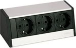 EVOline R-Dock Steckdosenelement 3 x Schuko alufarbig, schwarz