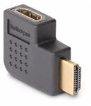 StarTech.com Right Angle HDMI 2.0 Adapter, 90-Degree HDMI Port Saver, M/F