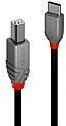 Lindy 2m USB 2.0 Typ C an B Kabel Anthra Line - Kabel - Digital/Daten