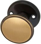 MARCHESI FH T&uuml;rknopf Flachform - auf Rosette (Facette), &oslash; 55 , Messing...