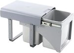 EKOTECH Einbau-Abfallsammler Ekko Front 1 x 16/2 x 8 Liter Kunststoff Lichtgrau