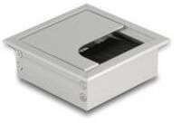 Delock Kabeldurchf&uuml;hrung f&uuml;r Tischeinbau mit B&uuml;rste 80 x 80 28 mm silber