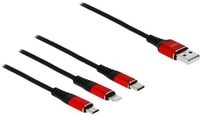 Delock 3 in 1 - Kabel nur zum Laden - USB m&auml;nnlich zu Micro-USB Typ B, Lightning,