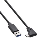 InLine USB 3.2 Kabel - USB-C Stecker gewinkelt an A Stecker - schwarz - 1,5m