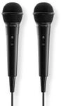 Hama Dynamisches Mikrofon "Karaoke", Klinkenkabel 2,5m + Adap., Ein/Aus, 2er-Set