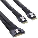 InLine Slim SAS Kabel - SFF-8654 8i zu 2x SFF-8654 4i - 0,5m